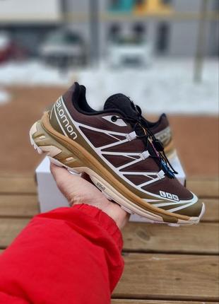 Кроссовки мужские salomon xt-6 kangaro brown beige