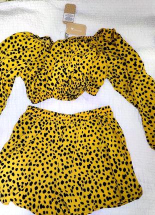 Комплект женский obrana (блуза топ + шорты)3 фото