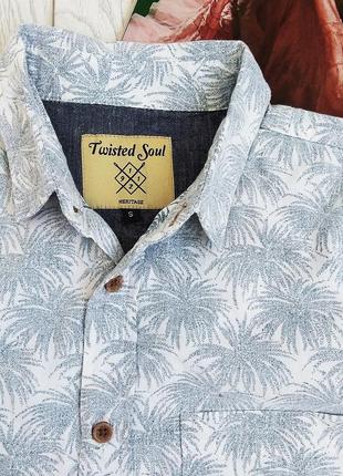 Рубашка с коротким рукавом twisted soul с принтом пальмы2 фото