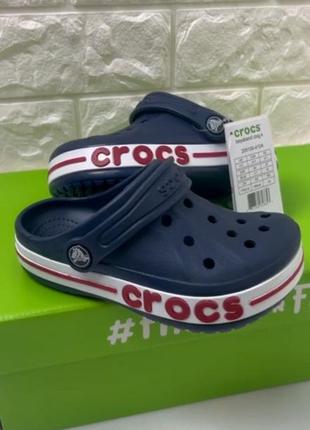 Детские стильные кроксы crocs bayaband navy1 фото