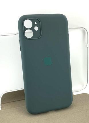 Чехол на iphone 11 накладка бампер original soft touch силиконовый зеленый