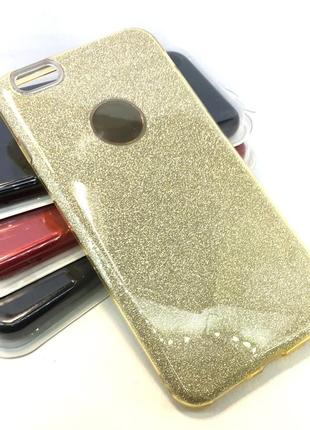 Чехол для iphone 6 plus, 6s plus накладка бампер противоударный силиконовый glitter