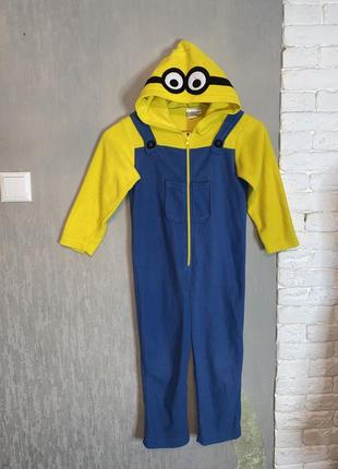 Кигуруми мьон попугай флисовый теплый пижама слип на мальчика minion