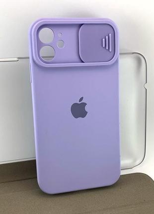 Чехол на iphone 11 накладка бампер slider silicone case full силиконовый сиреневый
