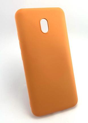 Чехол для xiaomi redmi 8a накладка silicone case бампер противоударный оранжевый