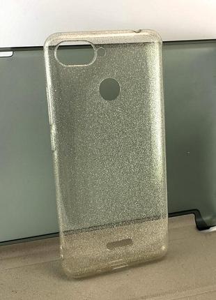 Чехол на xiaomi redmi 6 накладка силиконовый shining jelly прозрачный с блестками