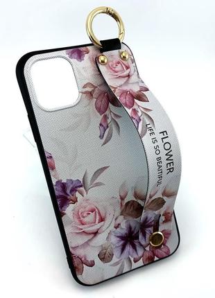 Чехол на iphone 11 накладка бампер flower rope case с цветами белый