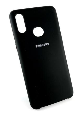 Чехол накладка для samsung a10s, a107 на заднюю панель silicone cover черный