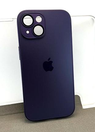Чехол на iphone 15 ag glass matte tpu+glass с защитой камеры накладка бампер фиолетовый