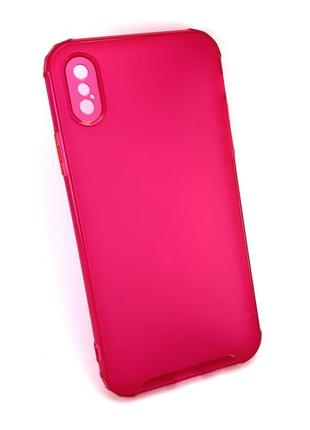 Чохол на iphone x, iphone xs накладка на бампер протиударний silicone case рожевий