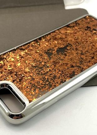 Чехол на iphone 7 plus, 8 plus накладка aqua case бампер силиконовый коричневый