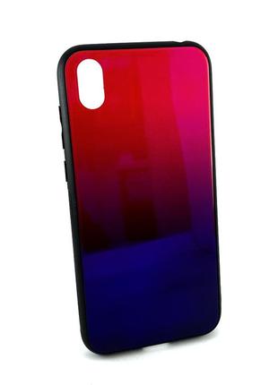 Чехол на huawei y5 2019 накладка силіконовий glass case синій