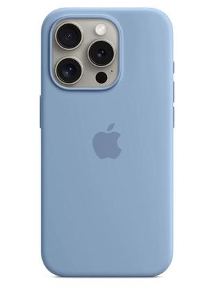 Чехол apple iphone 15 pro silicone case with magsafe -  winter blue