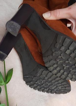 Шикарные элегантные зимние теплые мягкие сапоги на каблуках экозамш5 фото