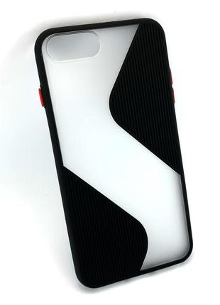 Чохол для iphone 7 plus, 8 plus накладка на бампер протиударний 2в1 shadov matte case wave чорний