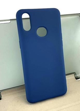 Чехол для samsung a10s, a107 накладка бампер противоударный avantis silicone case силиконовый темно-синий