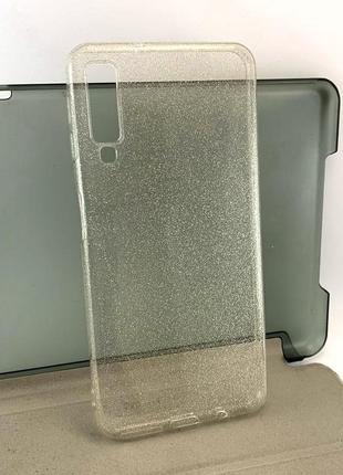Чохол на samsung a7 2018, a750 накладка бампер shining jelly силіконовий з блискітками