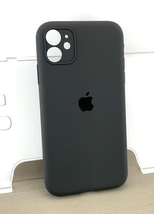 Чехол на iphone 11 накладка бампер original soft case full силиконовый темно-серый