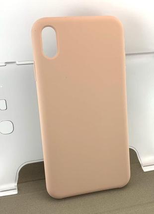 Чехол на iphone x max, xs max накладка бампер original soft touch силиконовый бежевый