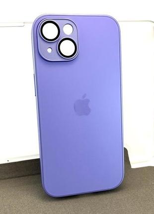 Чехол на iphone 15 ag glass matte tpu+glass с защитой камеры накладка бампер сиреневый