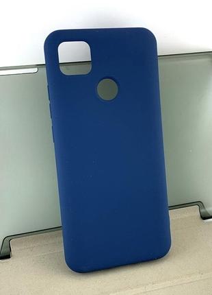 Чехол на xiaomi redmi 9c, redmi 10a накладка бампер силиконовый silicone case оригинальный синий