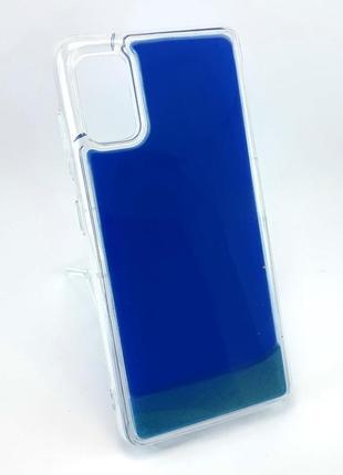 Чохол для samsung a41, a415 накладка 3d aqua color sand захисний силіконовий синій