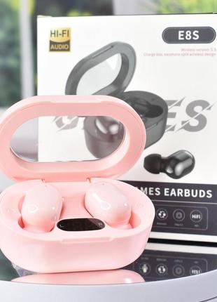 E8s games stereo earphones беспроводные вакуумные сенсорные наушники pink