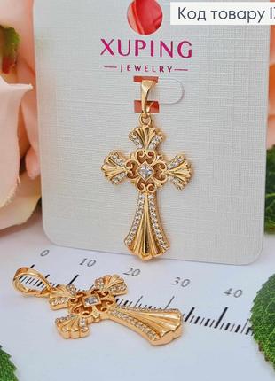 Крестик с камешками, 3*1,7см кулон крестик из медицинского сплава xuping 18k