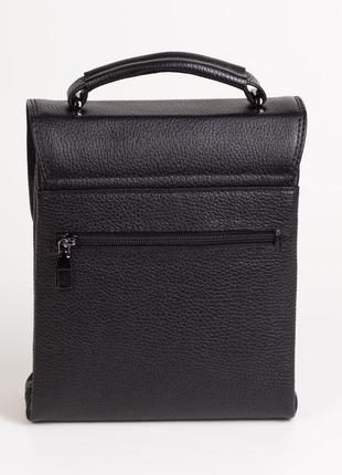 Мужская вертикальная сумка барсетка karya 0269-45 кожаная черная3 фото