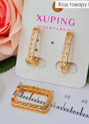 Серьги с плетением, 3см англ. зам. золотистая бижутерия xuping 18k