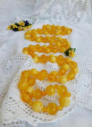 Намисто "королівський янтар" імітація пластик целулоїд довгі вінтаж срср6 фото