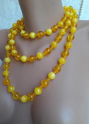 Намисто "королівський янтар" імітація пластик целулоїд довгі вінтаж срср3 фото