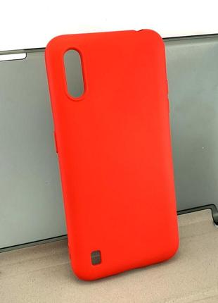 Чохол для samsung a01, a015 накладка soft case full силіконовий покриття софт червоний