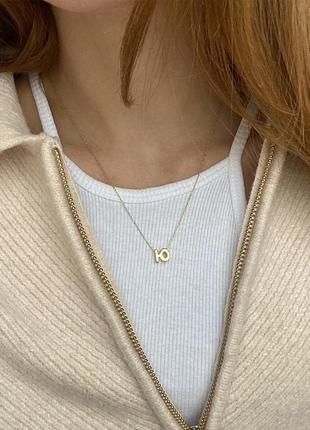 Золотое колье с буквой "ю" кол01315ю