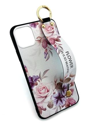 Чехол на iphone 11 pro max накладка бампер flower rope case с цветами белый