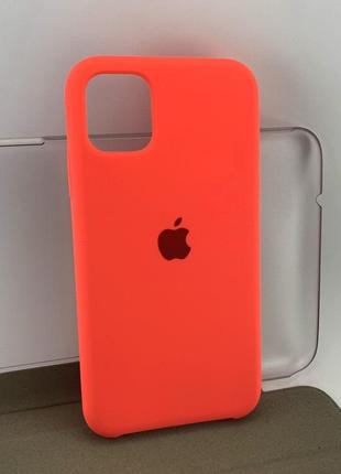 Чехол на iphone 11 накладка бампер original soft case силиконовый с велюром кораловый