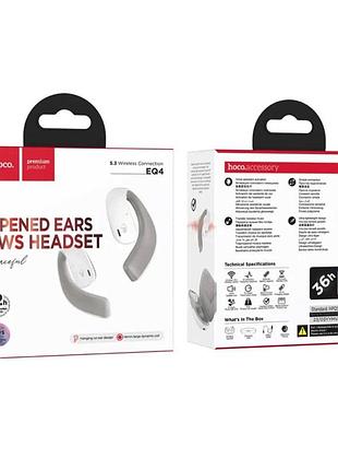 Наушники беспроводные bluetooth 5.3 hoco eq4 graceful true wireless bt headset white4 фото