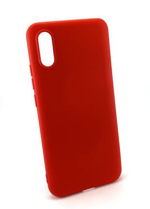 Чехол для xiaomi redmi 9a накладка бампер противоударный soft case full red красый силиконовый