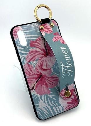 Чохол на iphone x, xs накладка на бампер flower rope case блакитний рожевий