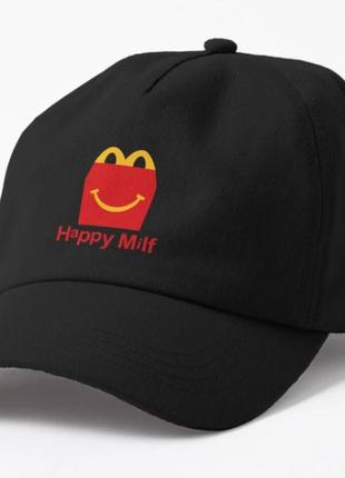 Кепка унисекс с принтом happy milf милфа для милфы