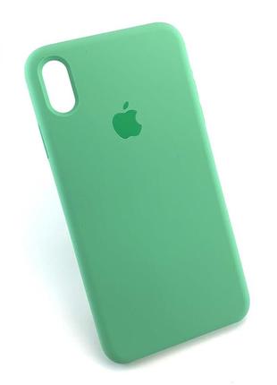 Чехол на iphone x max, iphone xs max оригинальный original soft touch на заднюю панель зеленый