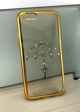 Чохол для iphone 6 6s накладка на бампер протиударний beckberg з принтом золотий