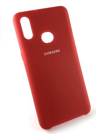 Чехол накладка для samsung a10s, a107 на заднюю панель silicone cover красный