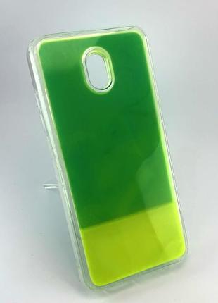 Чехол для xiaomi redmi 8a накладка 3d aqua case бампер противоударный салатовый желтый