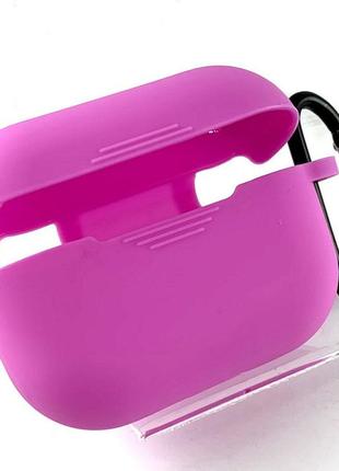 Чохол для airpods pro silicone case з карабіном рожевий