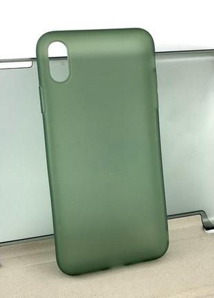 Чехол на iphone x max, iphone xs max накладка latex противоударный силиконовый зеленый