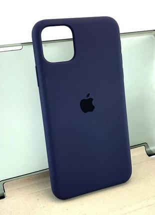 Чехол на iphone 11 pro max накладка бампер противоударный original soft case силиконовый темно-синий