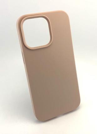 Чехол на iphone 13 pro накладка бампер silicone case full силиконовый original бежевый