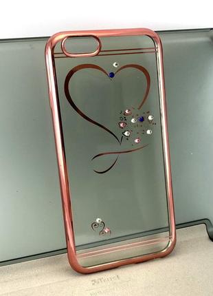 Чехол для iphone 6 6s накладка бампер противоударный beckberg с принтом сердце