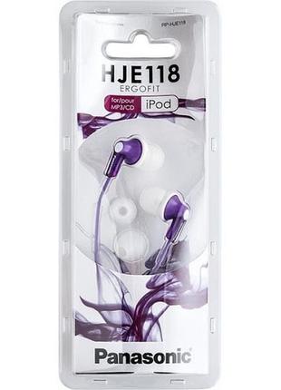 Навушники panasonic hje118 мр3 вакуумні фіолетові violet